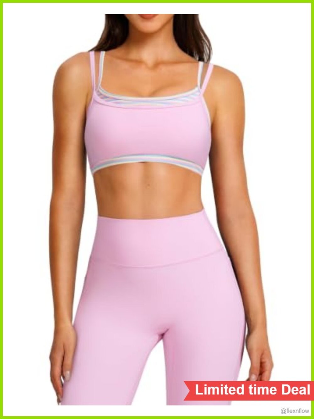 OMKAGI Women's Workout Set Strappy Sports Bra and Leggings Gym Outfit